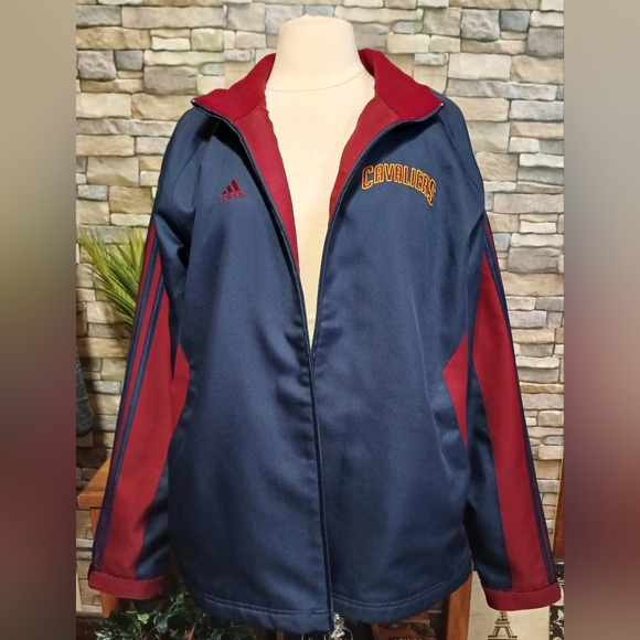 Adidas Cleveland Cavaliers Fleece Lined Jacket Coat Men's Large - Picture 2 of 11